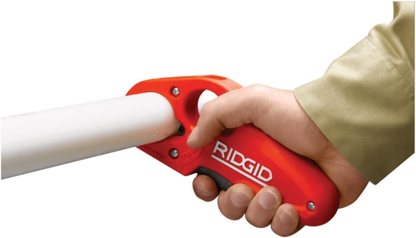 RIDGID 1-1/4 in. AND 1-1/2 in. PTEC 3000 Versatile Thin Wall PE, PP, PVC Plastic Tubing Cutter - Cuts, Cleans, Deburrs & Bevels