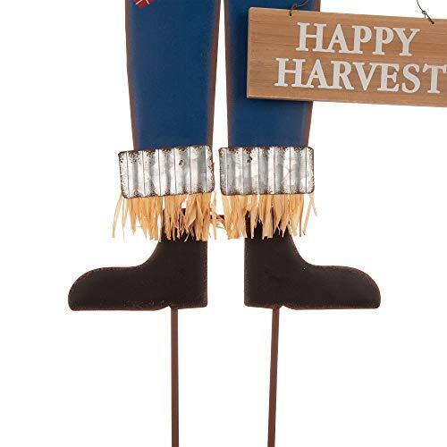 Glitzhome 36 in. H Fall Metal Scarecrow Yard Stake/Standing/Hanging Sign (KD, 3-Function)