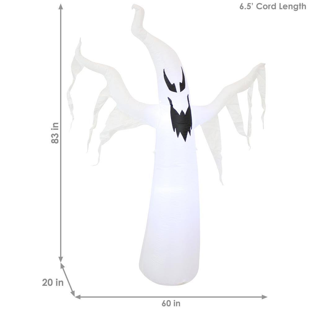 Sunnydaze Decor  6.9 ft. H Diabolical Ghost Halloween Inflatable Outdoor Decoration