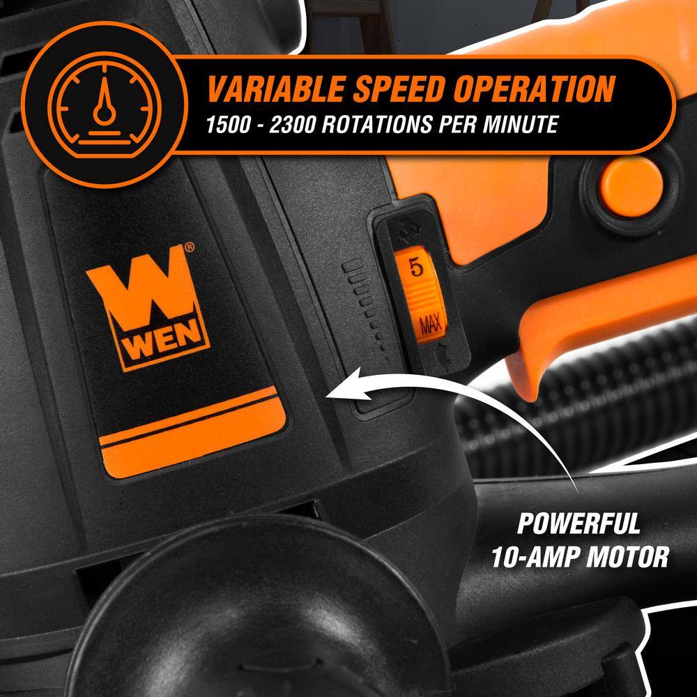 WEN 10 Amp Variable Speed Handheld Drywall Sander with Dust Hose and Collection Bag