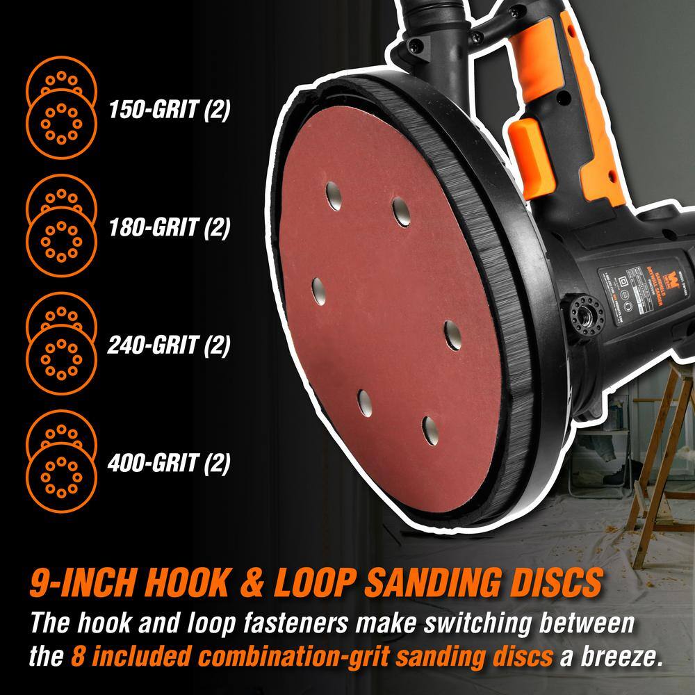 WEN 10 Amp Variable Speed Handheld Drywall Sander with Dust Hose and Collection Bag